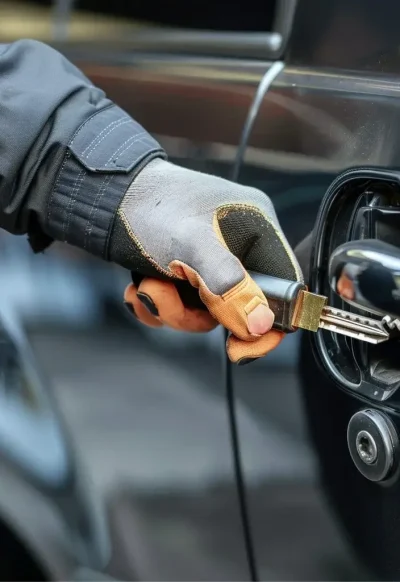 Schlosser vom Schlüsseldienst Mettmann, der Autos öffnet Schlosser vom Schlüsseldienst Mettmann, der Autos öffnet